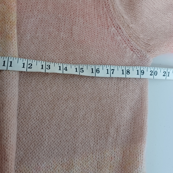 Parrish Mohair Wool Sz M Neutral Colorblock Open Front Long Cardigan - Picture 10 of 11